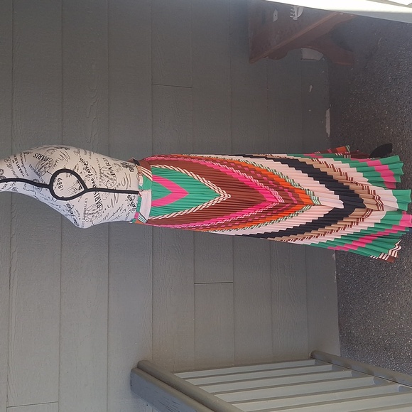 NWT Anthropologie Maeve Pleated Rainbow Maxi Skirt Size 4 Boho Retro Chic - Picture 7 of 11